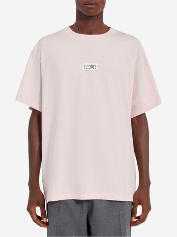 MM6 MAISON MARGIELA T-shirt numeric in cotone rosa relaxed fit Rosa
