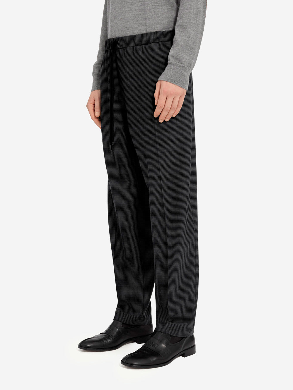 MM6 MAISON MARGIELA Pantaloni sartoriali a gamba larga in misto lana con coulisse Nero Urbanstaroma