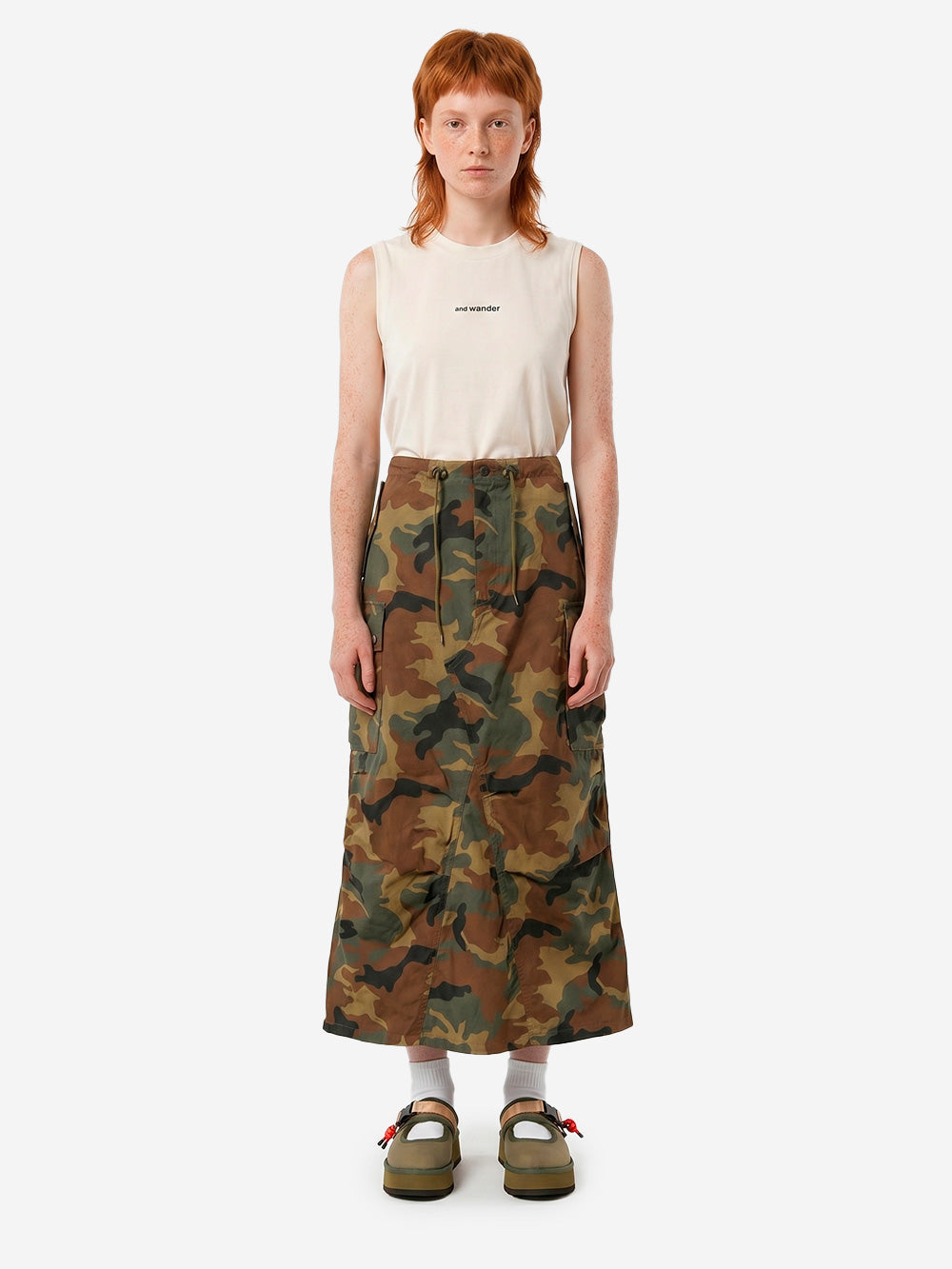 NEEDLES Gonna lunga svasasta camouflage in cotone ripstop Camouflage Urbanstaroma