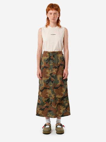 NEEDLES Gonna lunga svasasta camouflage in cotone ripstop Camouflage
