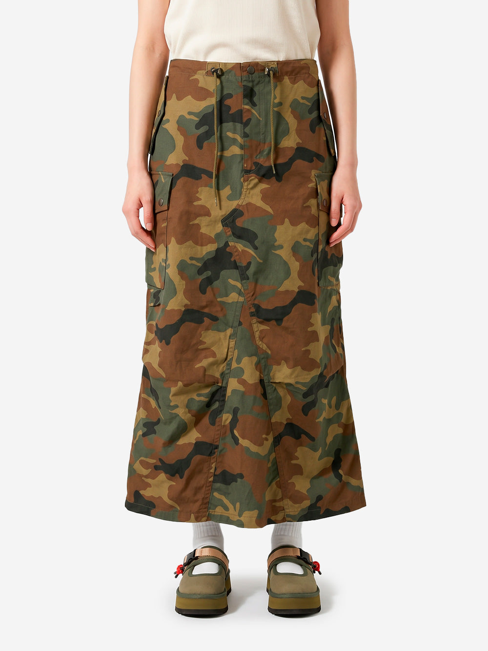 NEEDLES Gonna lunga svasasta camouflage in cotone ripstop Camouflage Urbanstaroma