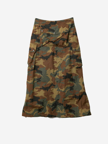NEEDLES Gonna lunga svasasta camouflage in cotone ripstop Camouflage