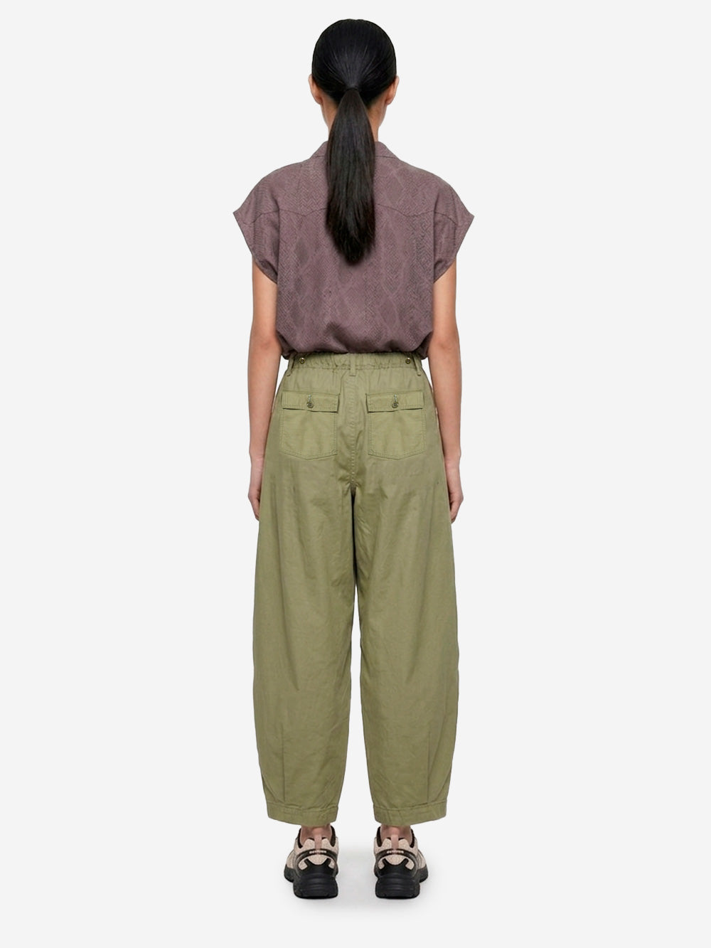 NEEDLES Pantaloni HD Fatigue balloon verde oliva Oliva Urbanstaroma