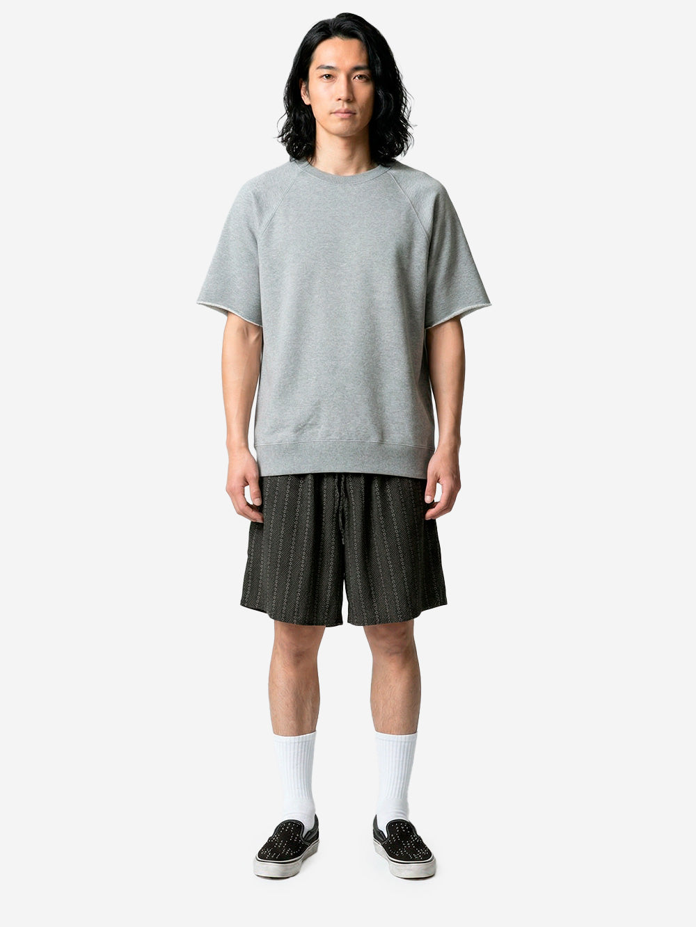 NEEDLES Shorts HD in misto cupro con jacquard ratine grigio Urbanstaroma