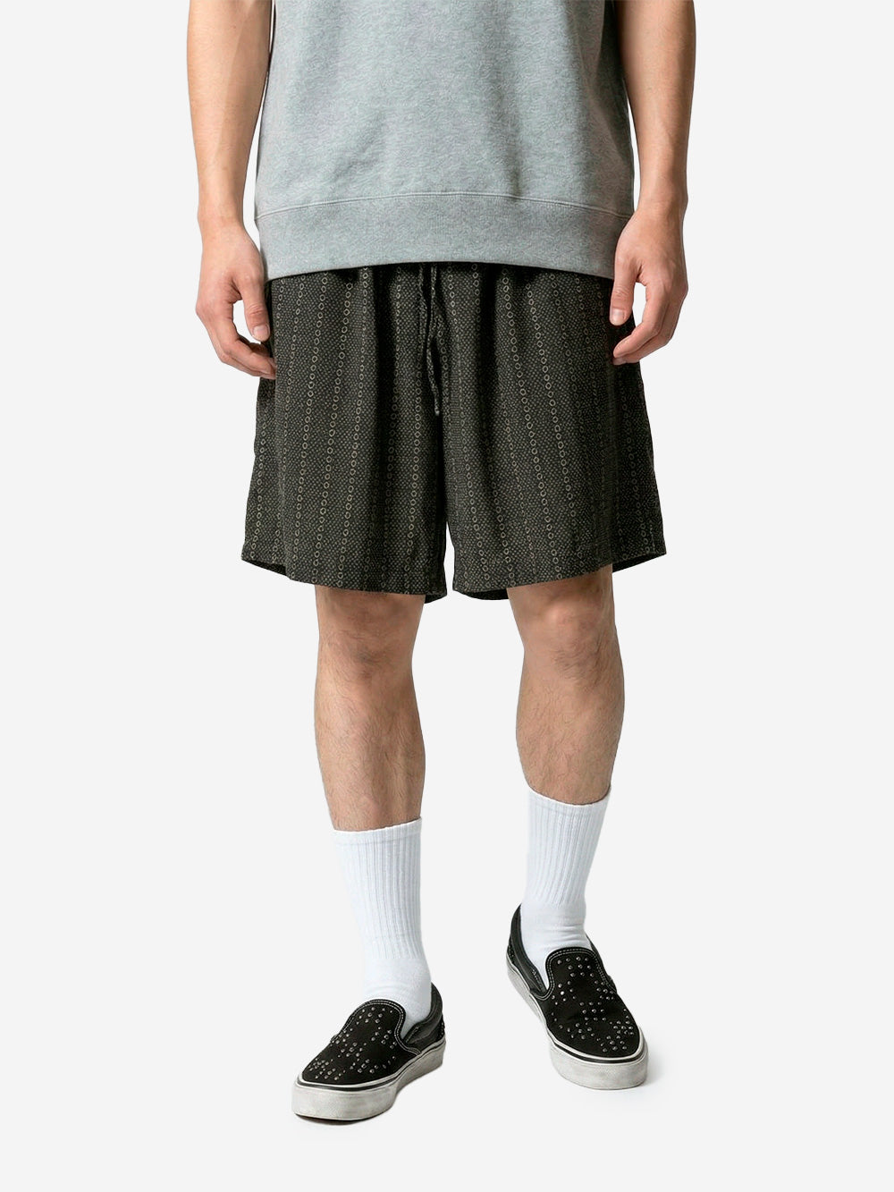 NEEDLES Shorts HD in misto cupro con jacquard ratine grigio Urbanstaroma