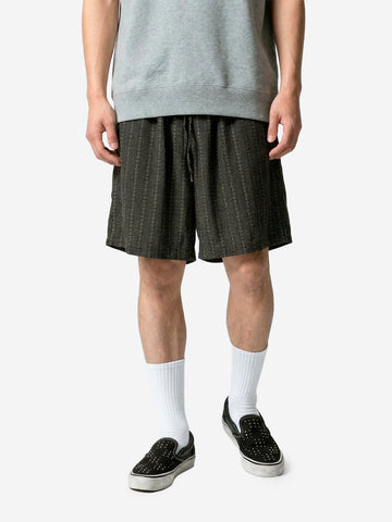 NEEDLES Shorts HD in misto cupro con jacquard ratine grigio