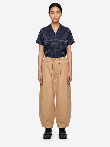 Blusa estilo vaquero con mangas francesas y jacquard de pitón azul