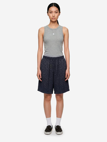 NEEDLES Shorts HD String Cowboy in jacquard di rayon leopardato Navy