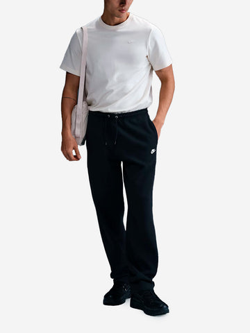 NIKE Pantaloni in fleece con orlo aperto Nero