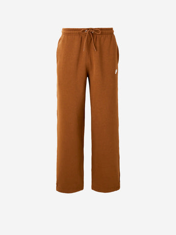 NIKE Pantaloni marroni in fleece con orlo aperto Cammello