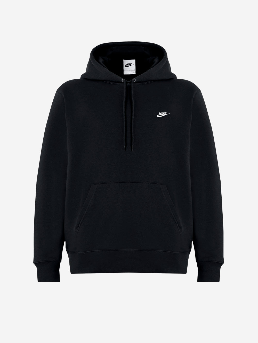 NIKE Felpa pullover nera con cappuccio e swoosh Nero Urbanstaroma