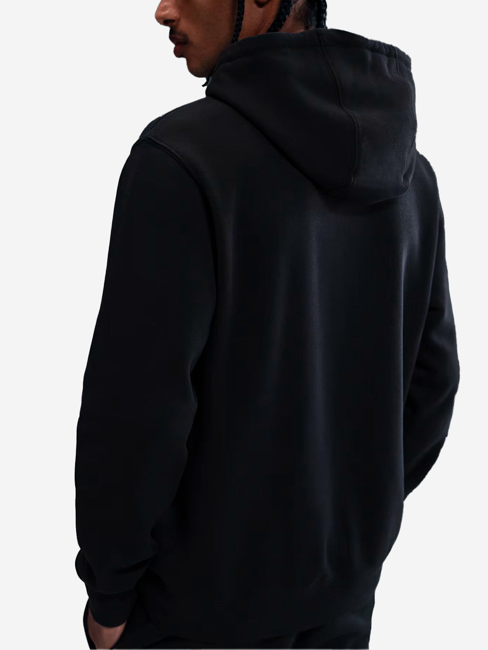 NIKE Felpa pullover nera con cappuccio e swoosh Nero Urbanstaroma