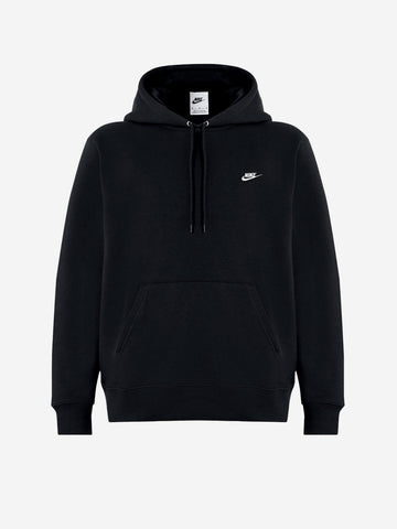 NIKE Felpa pullover nera con cappuccio e swoosh Nero