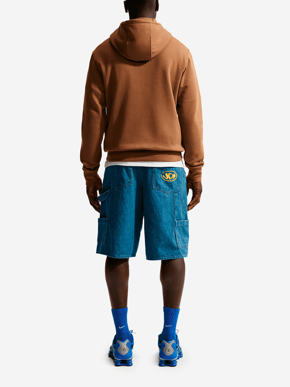 NIKE Felpa pullover marrone con cappuccio e swoosh Cammello Urbanstaroma