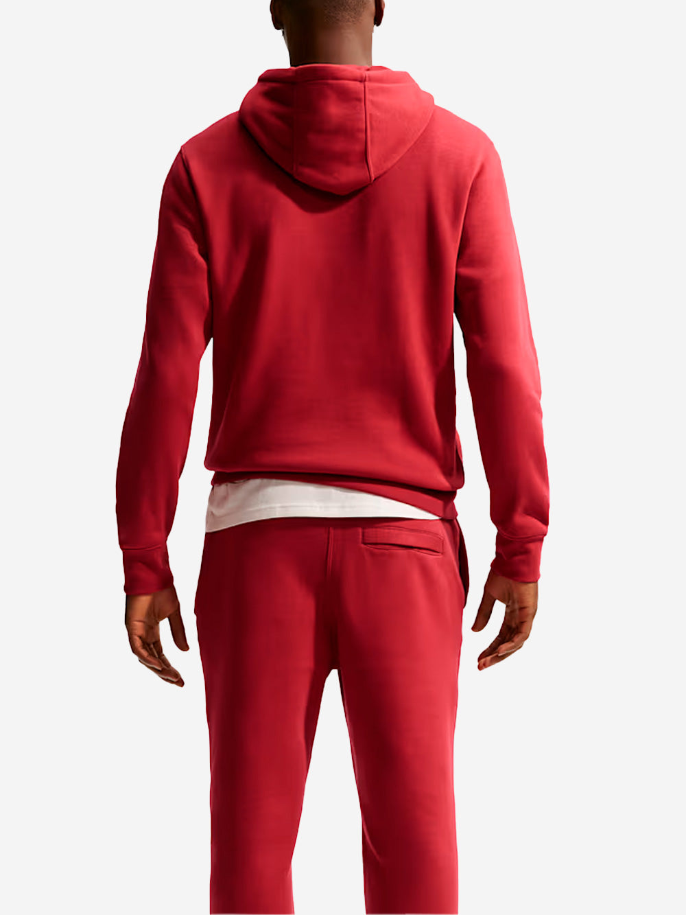 NIKE Felpa pullover rossa con cappuccio e swoosh Rosso Urbanstaroma