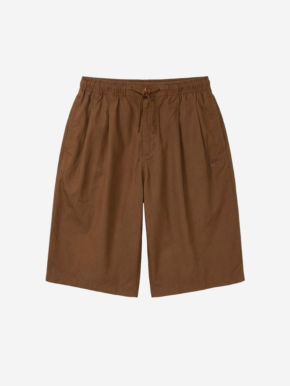 NIKE Shorts oversize marroni pleated con Swoosh Marrone Urbanstaroma