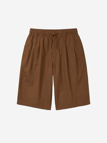 NIKE Shorts oversize marroni pleated con Swoosh Marrone