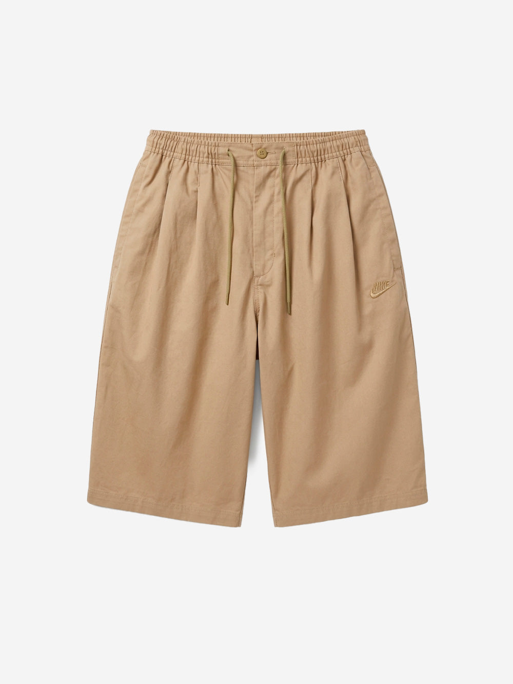 NIKE Shorts oversize beige pleated con Swoosh Beige Urbanstaroma