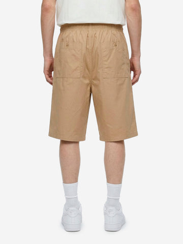 NIKE Shorts oversize beige pleated con Swoosh Beige