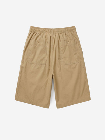 NIKE Shorts oversize beige pleated con Swoosh Beige