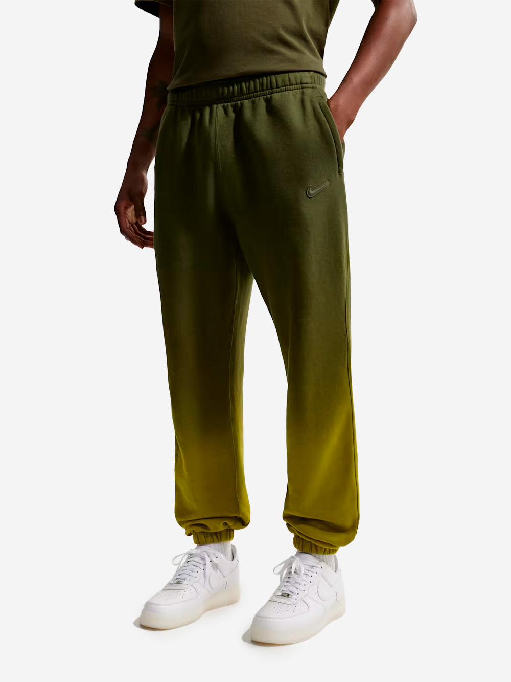 NIKE Pantaloni fleece verdi CS Nocta x Drake con elastico alla caviglia Verde Urbanstaroma