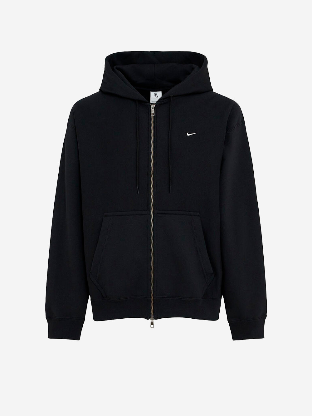 NIKE Felpa nera con cappuccio e zip a tutta lunghezza in fleece Nero Urbanstaroma