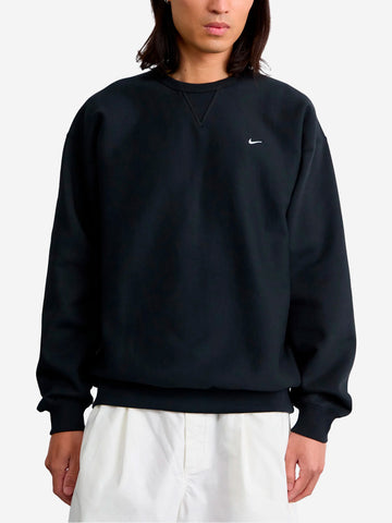 NIKE Maglia nera a girocollo in fleece Nero