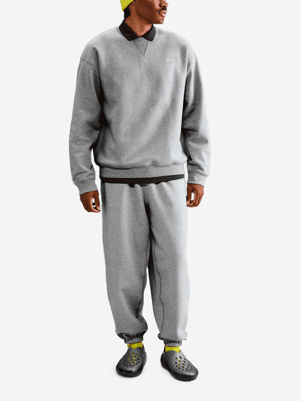 NIKE Maglia grigia a girocollo in fleece Grigio Urbanstaroma