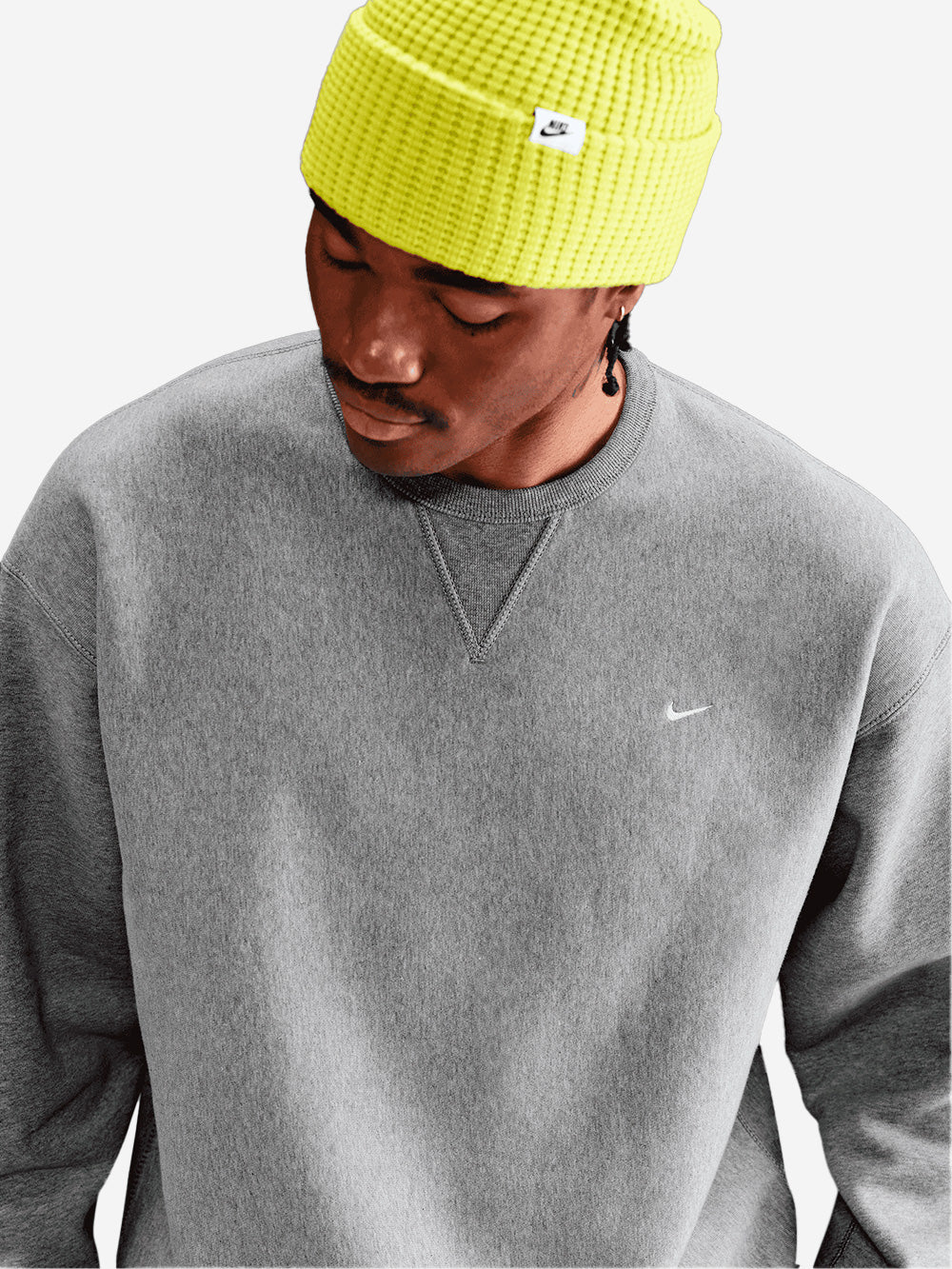 NIKE Maglia grigia a girocollo in fleece Grigio Urbanstaroma