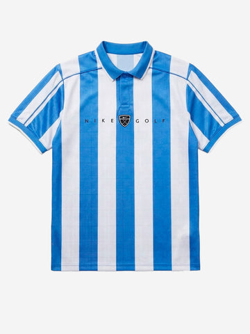 NIKE Polo da golf a manica corta bianca e blu Dri-FIT Bianca celeste