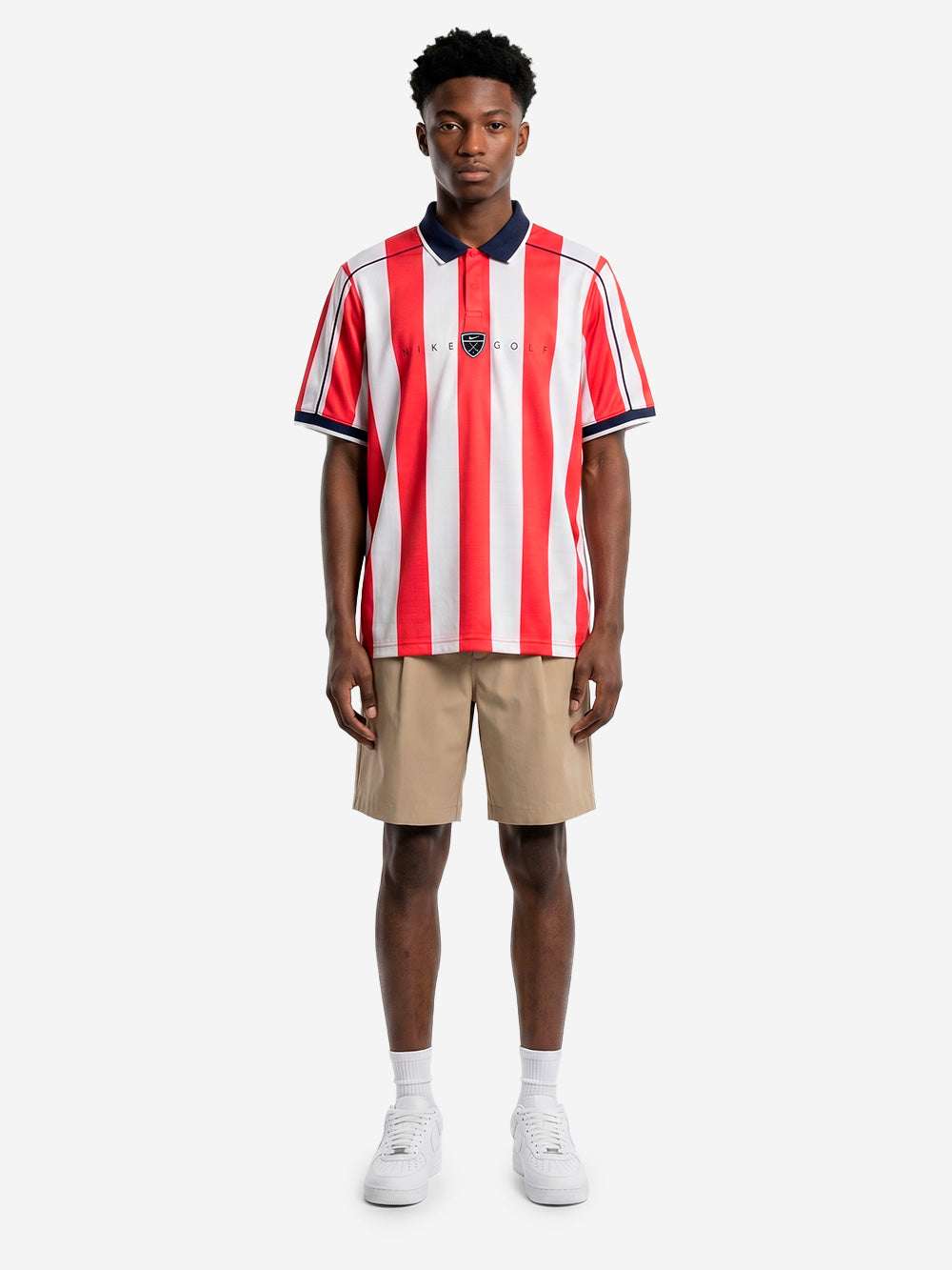 NIKE Polo da golf a manica corta bianca e rossa Dri-FIT Rossa beige Urbanstaroma