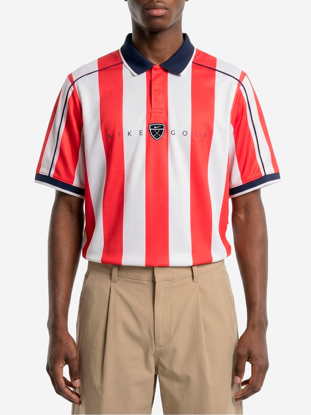 NIKE Polo da golf a manica corta bianca e rossa Dri-FIT Rossa beige Urbanstaroma