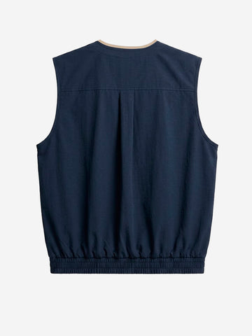 NIKE Gilet da golf blu oversize Dri-FIT antivento Blu scuro