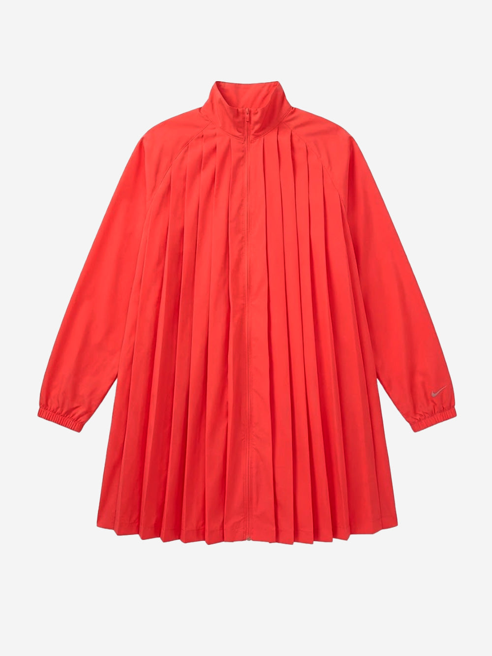 NIKE Mini abito oversize a manica lunga rosso con pieghe Rosso Urbanstaroma