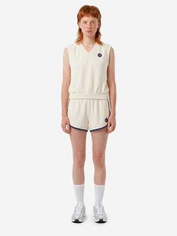 NIKE Canotta con scollo a V in tessuto French Terry Bianco