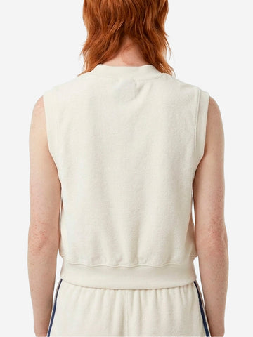 NIKE Canotta con scollo a V in tessuto French Terry Bianco