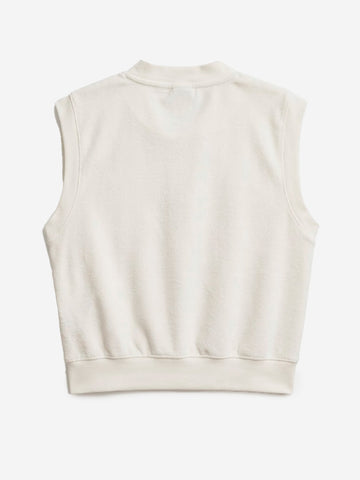 NIKE Canotta con scollo a V in tessuto French Terry Bianco