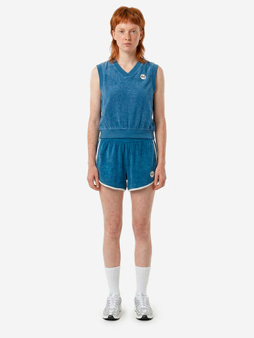 NIKE Canotta blu con scollo a V in tessuto French Terry Blu