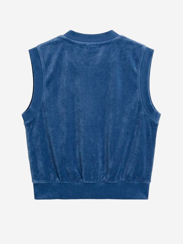 NIKE Canotta blu con scollo a V in tessuto French Terry Blu