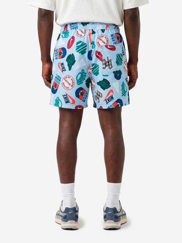 NIKE Shorts celesti Club con stampa Flow Celeste