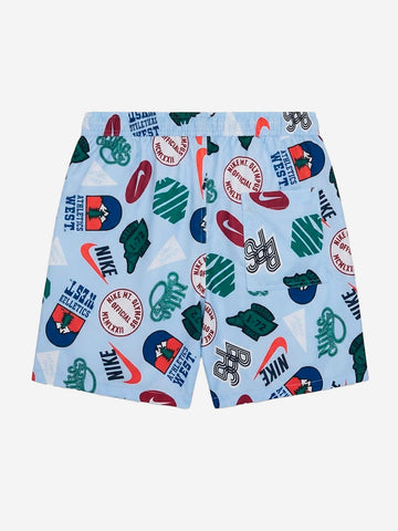 NIKE Shorts celesti Club con stampa Flow Celeste