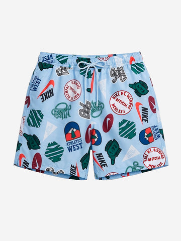 NIKE Shorts celesti Club con stampa Flow Celeste