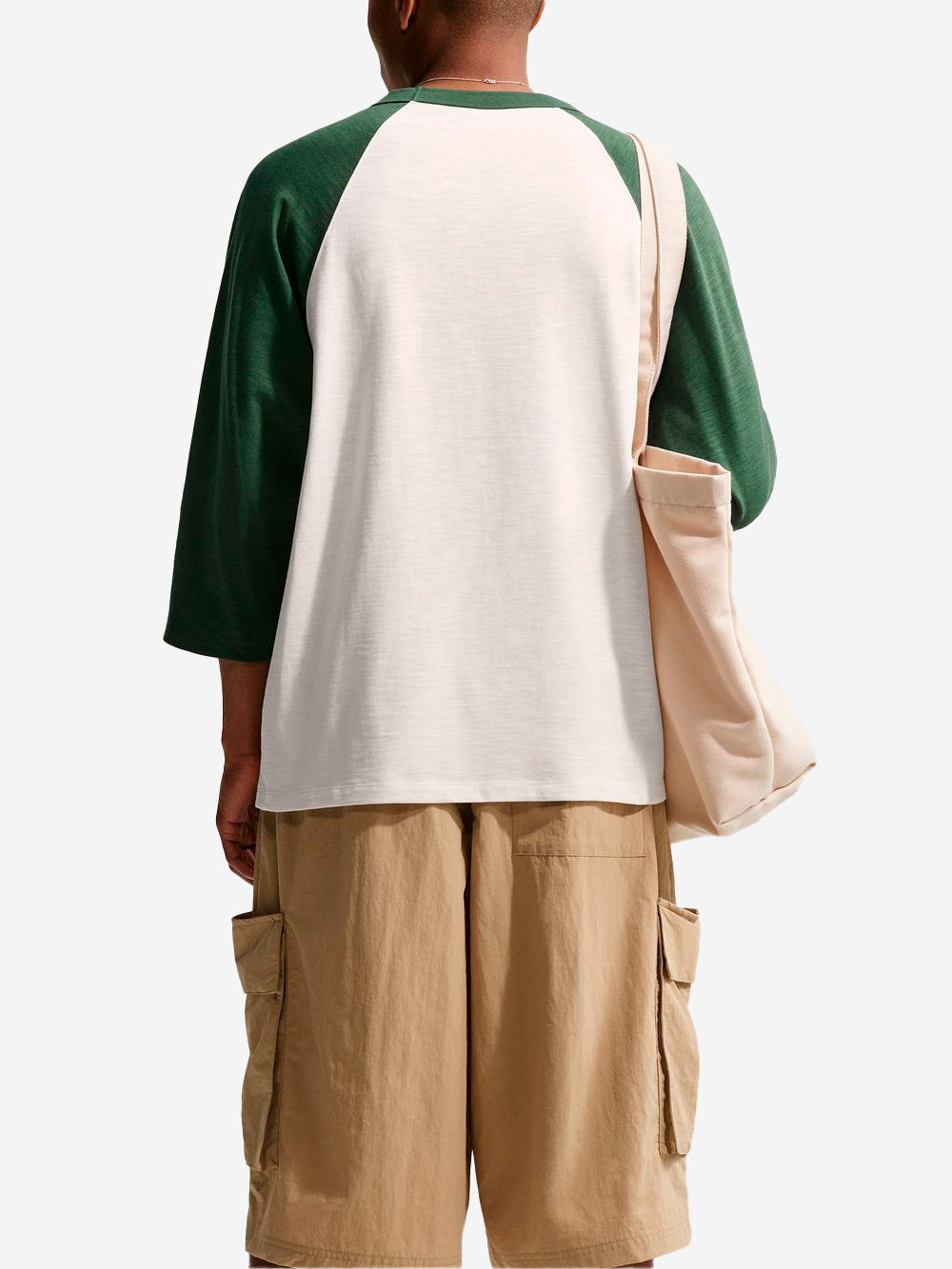 NIKE Maglia con maniche 3/4 e raglan verde e bianco Bianco verde Urbanstaroma