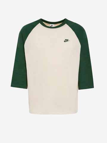 NIKE Maglia con maniche 3/4 e raglan verde e bianco Bianco verde