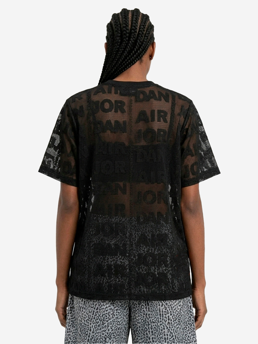 JORDAN Top nero in maglia a trama larga con trasparenze Nero Urbanstaroma
