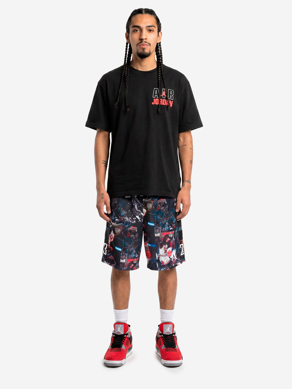 JORDAN T-shirt nera 'Flight' con stampa Legend Crew Nero Urbanstaroma