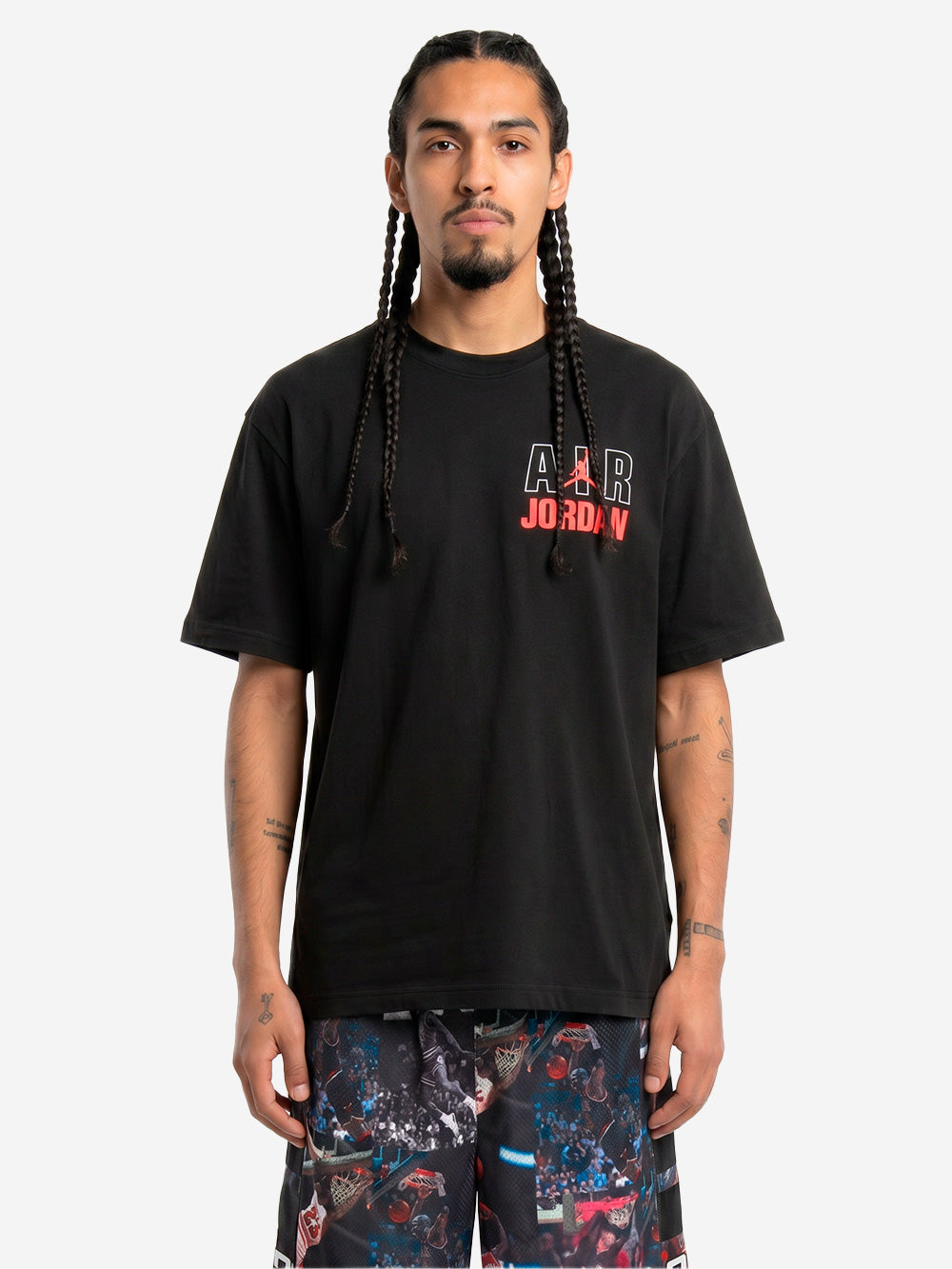 JORDAN T-shirt nera 'Flight' con stampa Legend Crew Nero Urbanstaroma