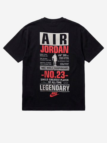 JORDAN T-shirt nera 'Flight' con stampa Legend Crew Nero