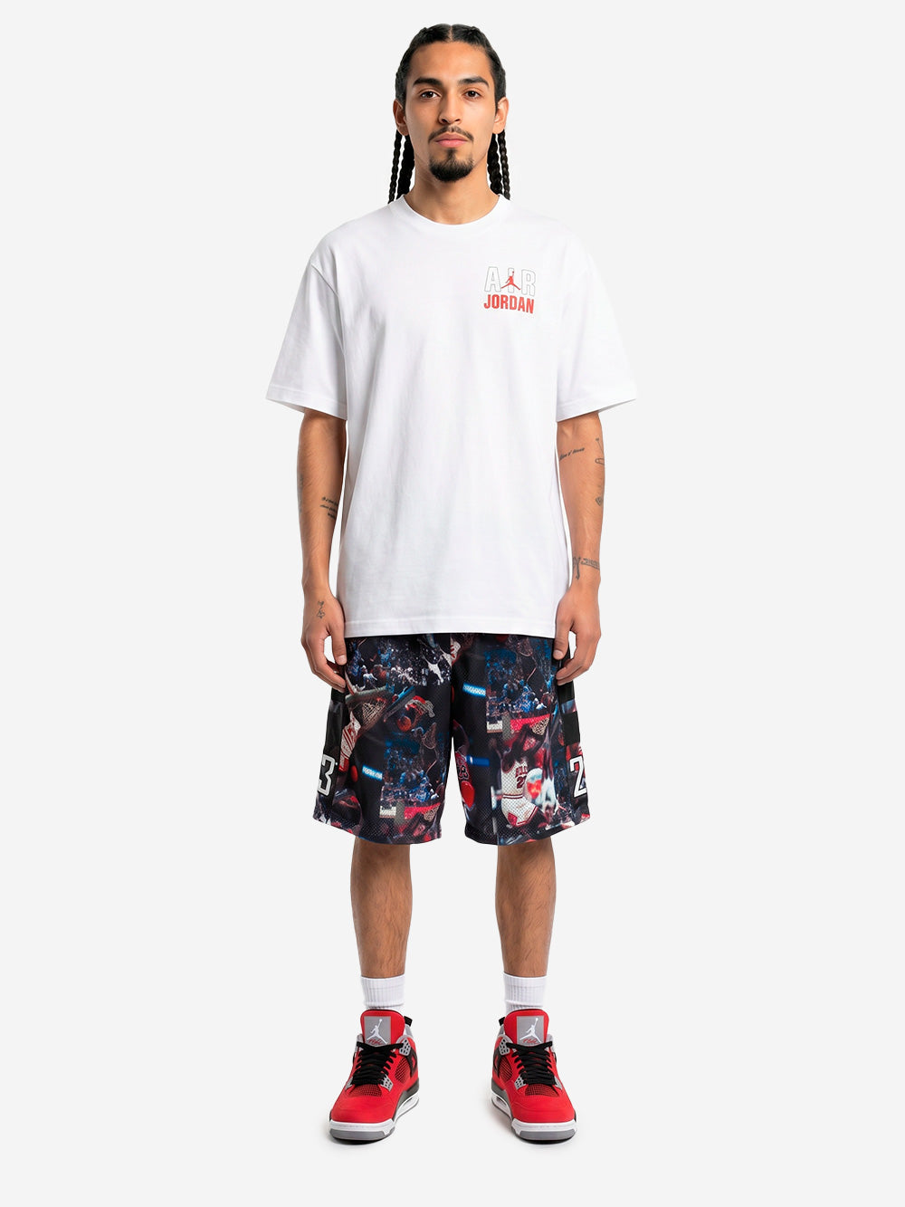 JORDAN T-shirt bianca 'Flight' con stampa Legend Crew Bianco Urbanstaroma