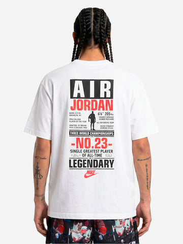 JORDAN T-shirt bianca 'Flight' con stampa Legend Crew Bianco